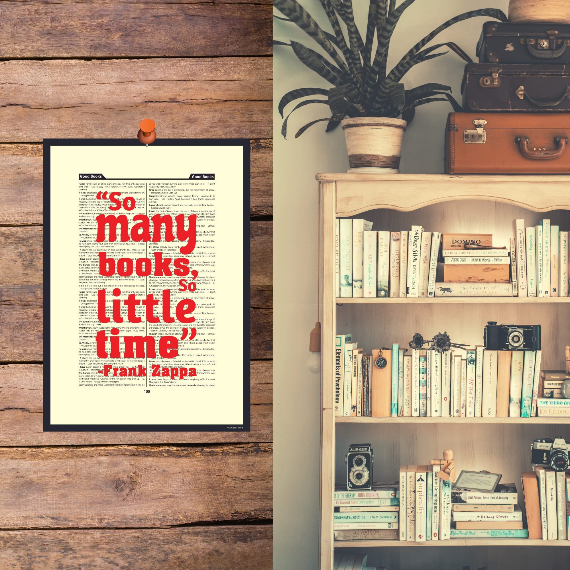 Ekdali Book Lovers Poster- Poster To Put In Study Room - Ideal Gift For Book Lovers - Bookish Gifts - Poster Size 13 X 19 Inches