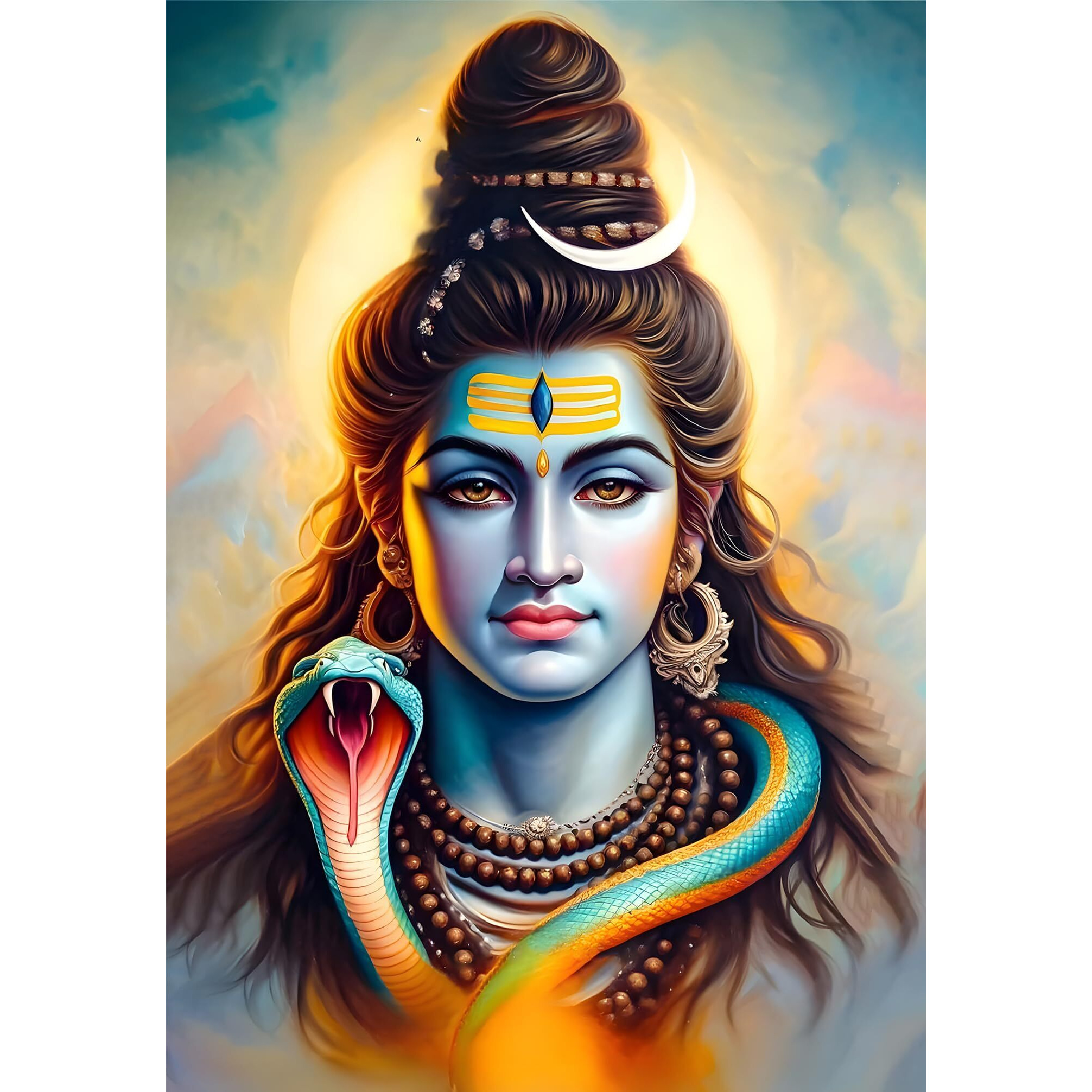 Lord Shiva Poster | Shiva Posters For Wall | Lord Shiva Wall Stickers | Shiva Meditation Poster | Adiyogi Shiva Poster | Cosmic Shiva Poster | Shiva Posters For Living Room, Bedroom, Office