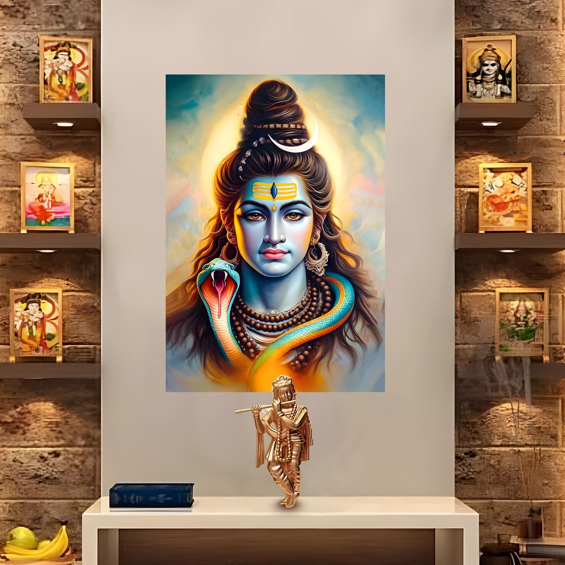 Lord Shiva Poster | Shiva Posters For Wall | Lord Shiva Wall Stickers | Shiva Meditation Poster | Adiyogi Shiva Poster | Cosmic Shiva Poster | Shiva Posters For Living Room, Bedroom, Office