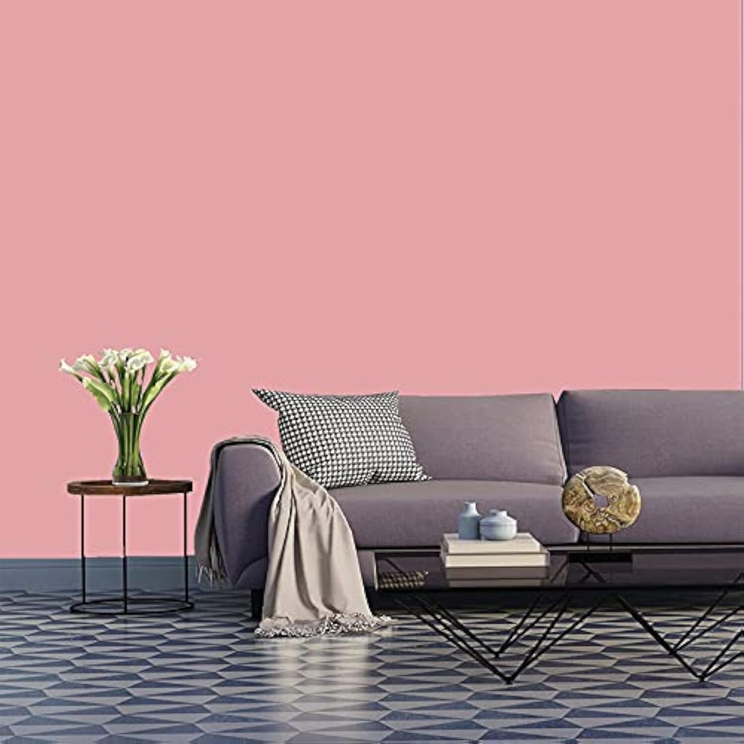 Jaamso Royals Light Pink Plain Matt Wallpaper - Self Adhesive, Water Proof, Peel And Stick Sticker (60 Cmx 500 Cm, Light Pink)