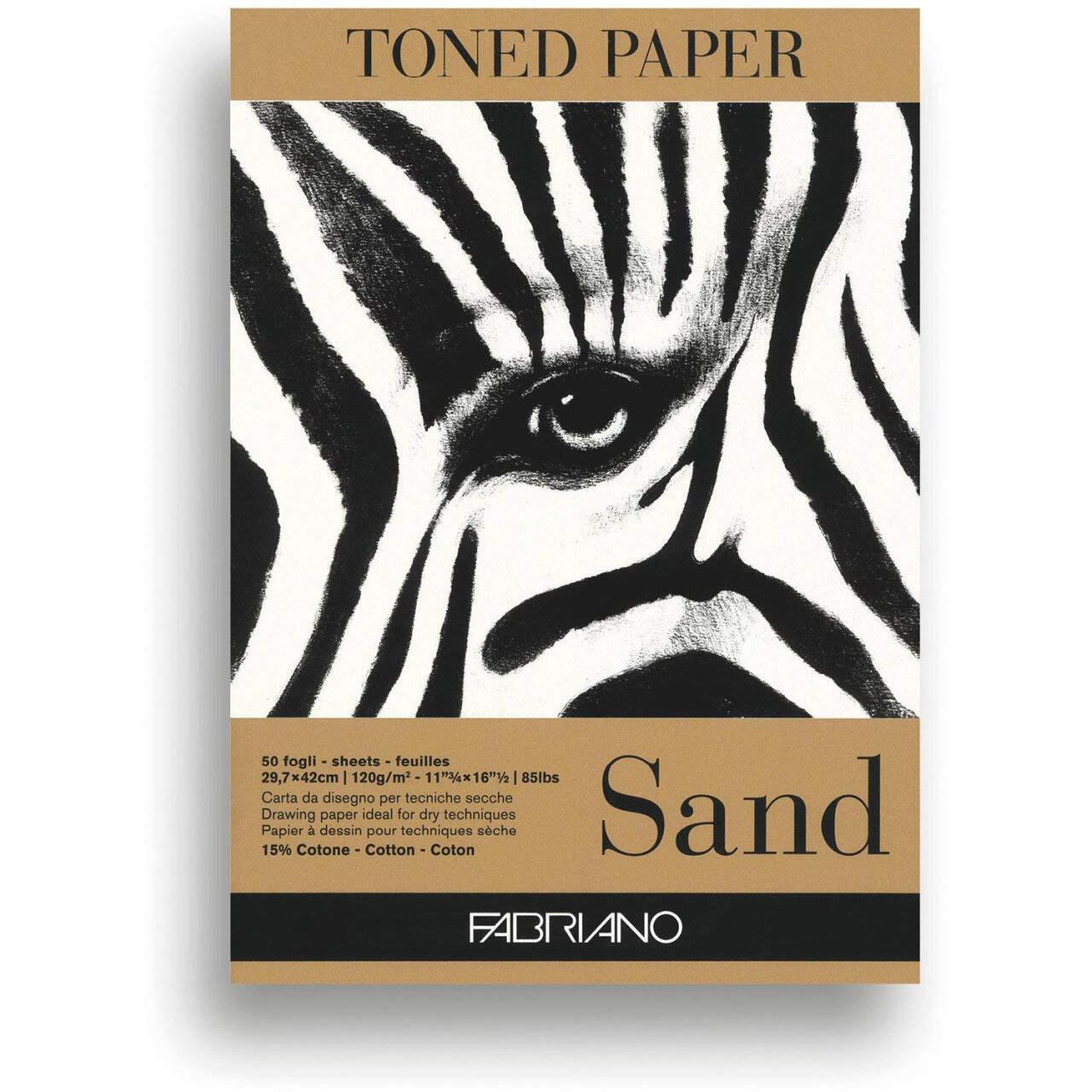 Fabriano Toned Paper Pad Sand, Size - A3, 120 Gsm (Contains- 50 Sheets)