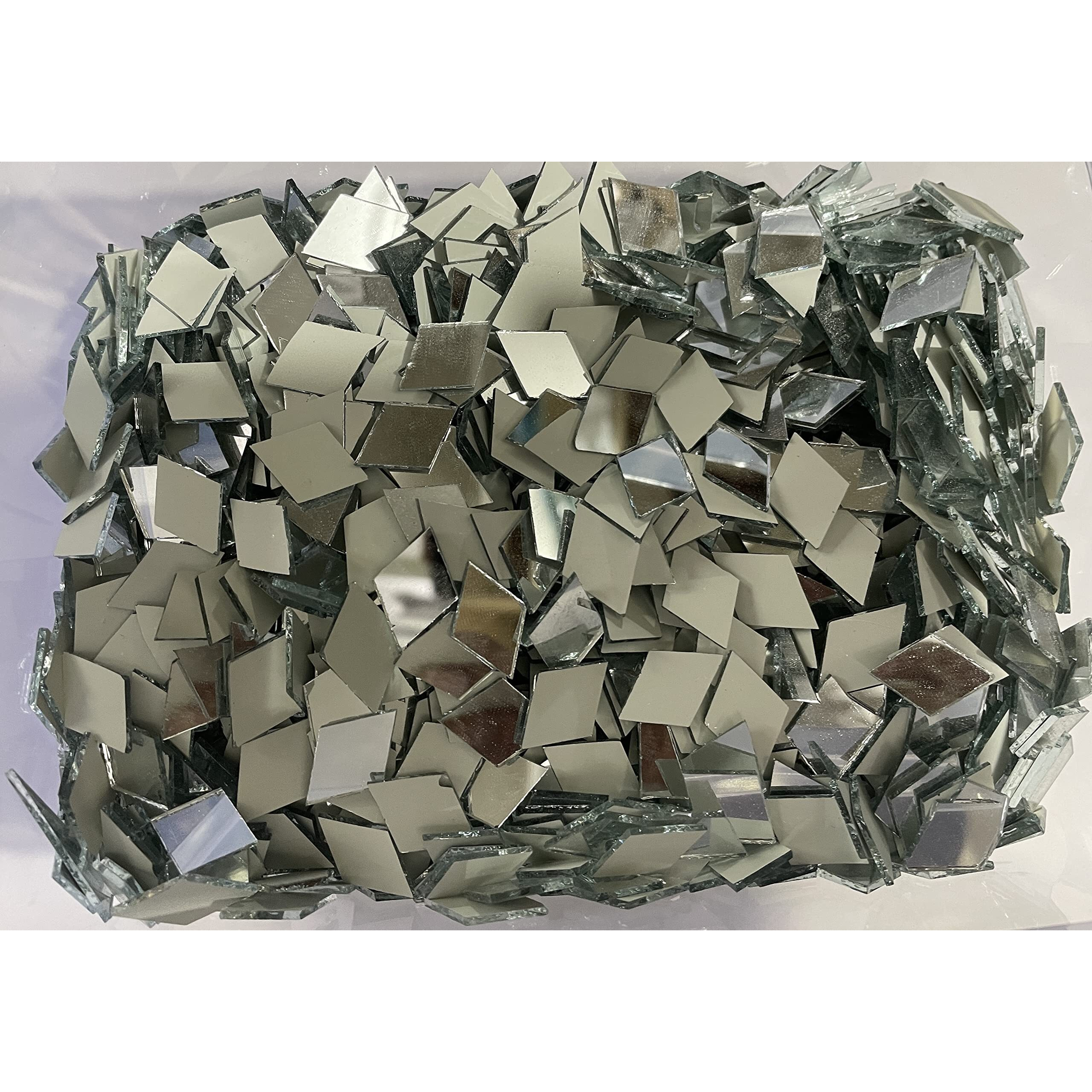 Omx Diamond Shape Mosaic Mirror Pieces For Embroidery & Craft Making, 19Mm X 13Mm (500 Pc, 200 Gram)