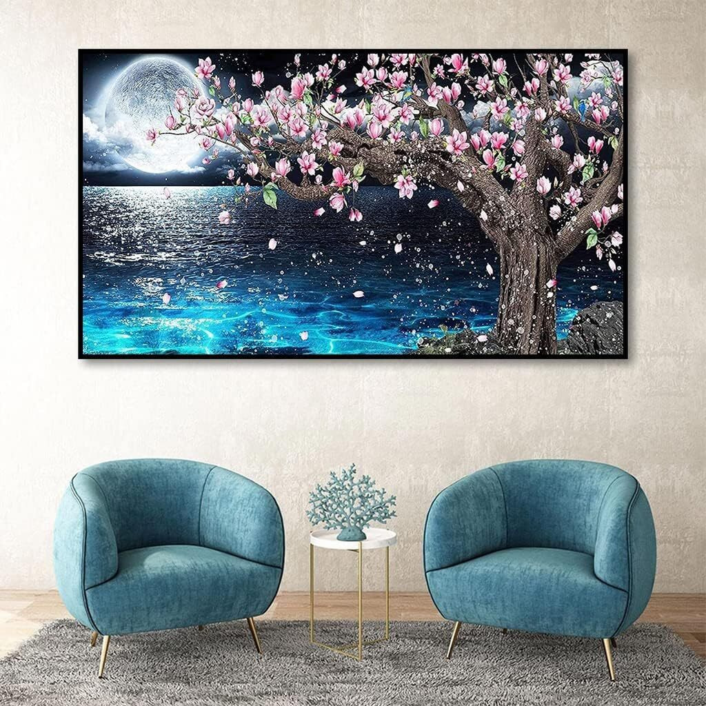 Diamond Craftz 5D Diamond Painting Kit, 27.5 X 15.7Inch Large Size Diamond Painting Kit For Adults & Kids, Very Suitable For Home Leisure And Wall Decoration, Gift For Kids And Adults (Moon)
