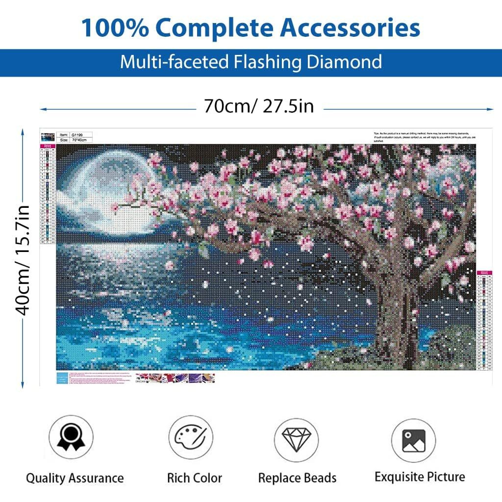 Diamond Craftz 5D Diamond Painting Kit, 27.5 X 15.7Inch Large Size Diamond Painting Kit For Adults & Kids, Very Suitable For Home Leisure And Wall Decoration, Gift For Kids And Adults (Moon)