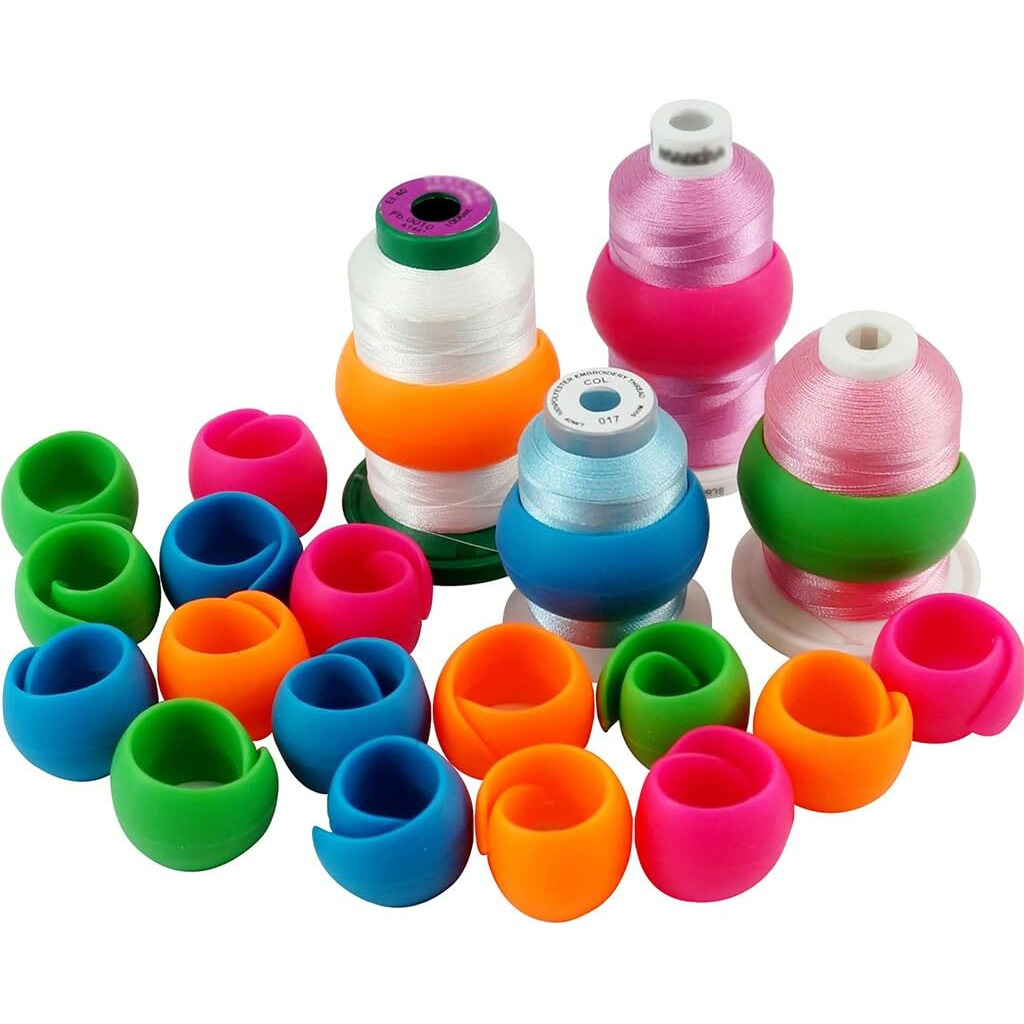 Hasthip 50Pcs Thread Spool Savers Thread Spool Huggers Prevent Thread Tails From Unwinding Silicone Thread Spool Savers For Sewing Machine And Embroidery Machine Thread Spools