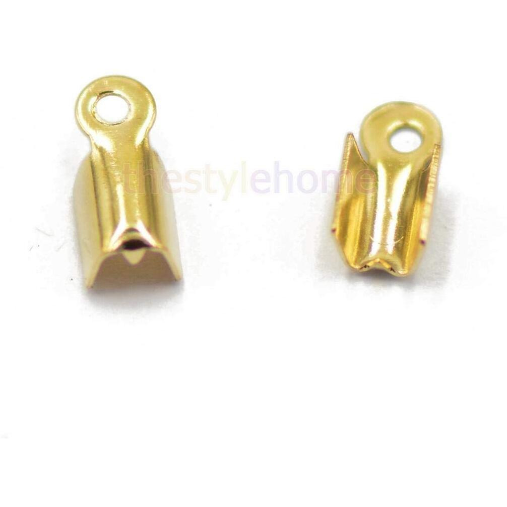 Diy Crafts Design  No 1, Pack Of 50 Pcs, 50Pcs 304 Stainless Steel Fold Over Crimp Cord Ends Fol(Design  No 1, Pack Of 50 Pcs)