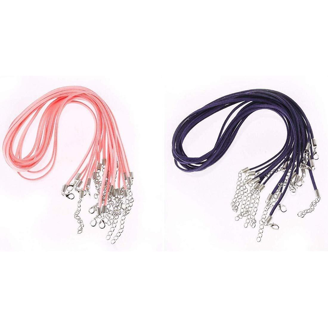 Diy Crafts Design  No 1, Pack Of 10 Pcs, Suede Leather Cord Chains With Lobster Clasp For Di (Design  No 1, Pack Of 10 Pcs)
