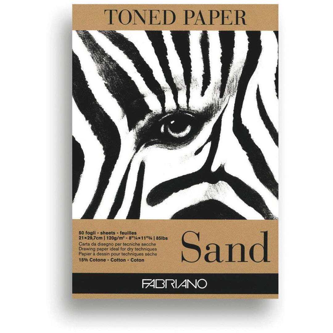 Fabriano Toned Paper Pad Sand, Size - A4, 120 Gsm (Contains- 50 Sheets)