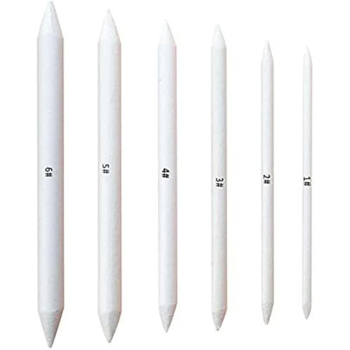 Eclet 6 Pcs Blending Stumps And Tortillions Paper Art Blenders For Student Artist Charcoal Sketch Drawing Tools(A)