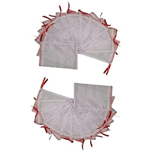 Wud Christmas Gift Bags,25 Nos.Size 7X5Inch For Christmas Gifts,New Year.Material- Thin White Fabric