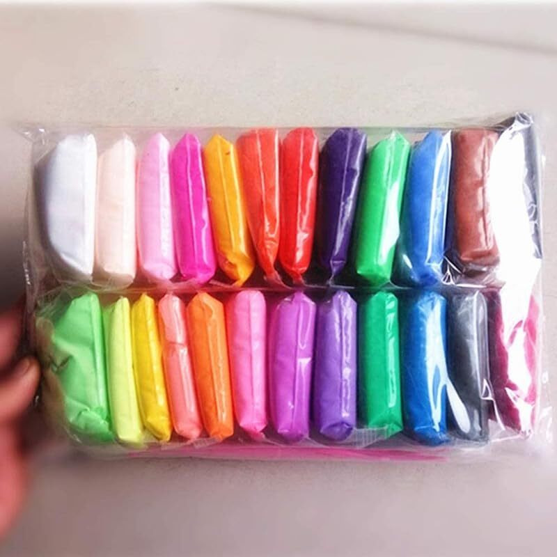 Eclet (Pack Of 12) Air Dry Clay, Colorful Children Soft Clay, Creative Art Crafts, Gifts For Kids-Multi Color. Non-Toxic Modeling Magic Fluffy Foam Bouncing Clay Putty Kit For Kids With Tools .18