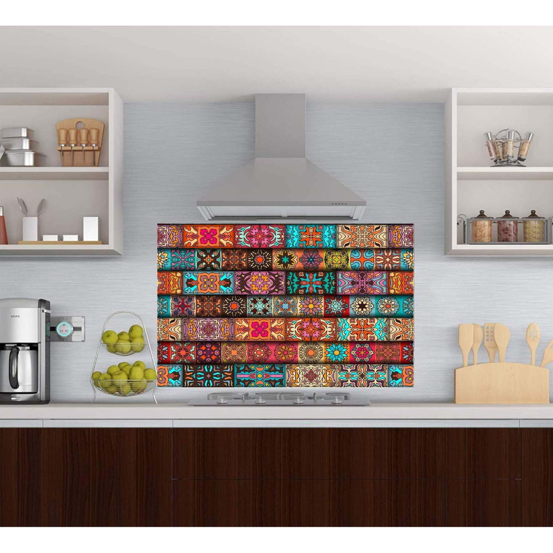 Stickeryard Vinyl Removable Kitchen Oil Proof Decal Sticker Kitchen Wall/Tiles Sticker (60 X 46 Cm, Multicolor)