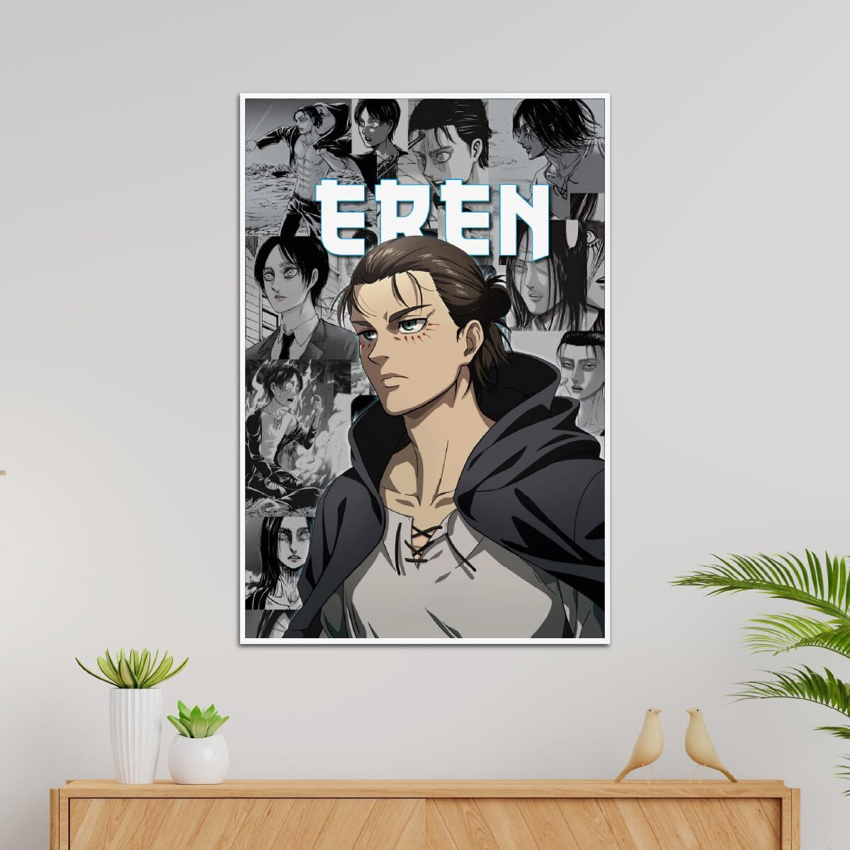 Tenorarts Eren Yeager Poster Atack On Titan Anime Wall Poster With Thick 300 Gsm Matt Finish Paper (18Inches X 12Inches)