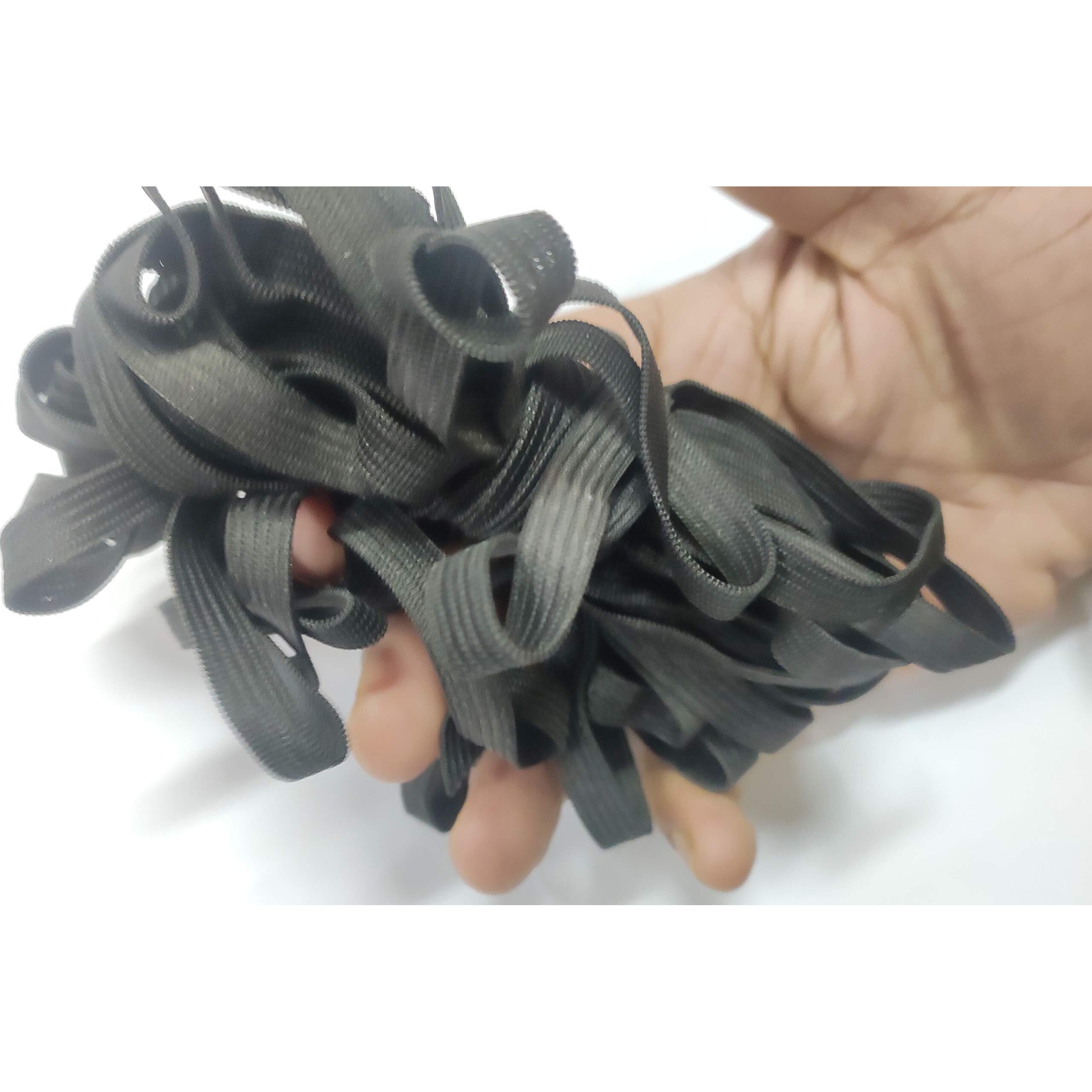 Omx C6 Elastic Band Rope Cord, 9 Mm Wide, For Bra Making, Mask, Sewing Crafting, Craft Diy, (Black, 20 Mtr)