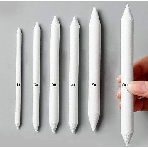 Eclet 6 Pcs Blending Stumps And Tortillions Paper Art Blenders For Student Artist Charcoal Sketch Drawing Tools(D)