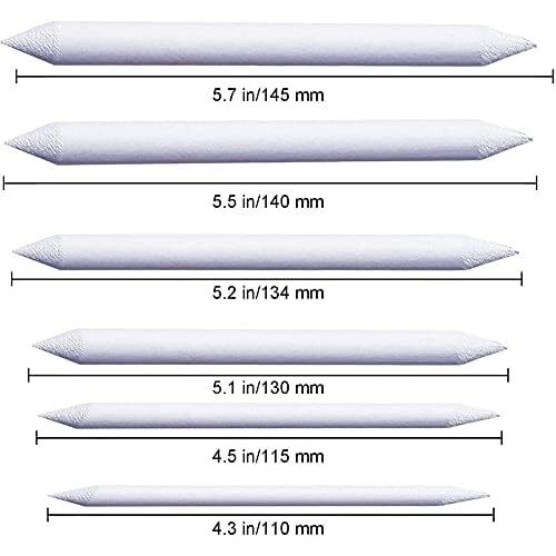 Eclet 6 Pcs Blending Stumps And Tortillions Paper Art Blenders For Student Artist Charcoal Sketch Drawing Tools(D)