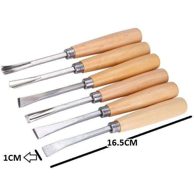 Inditrust New Heavy Duty 6 Pcs Wood Carving Chisel Set For Home & Professional Use Bevel Chisel Set