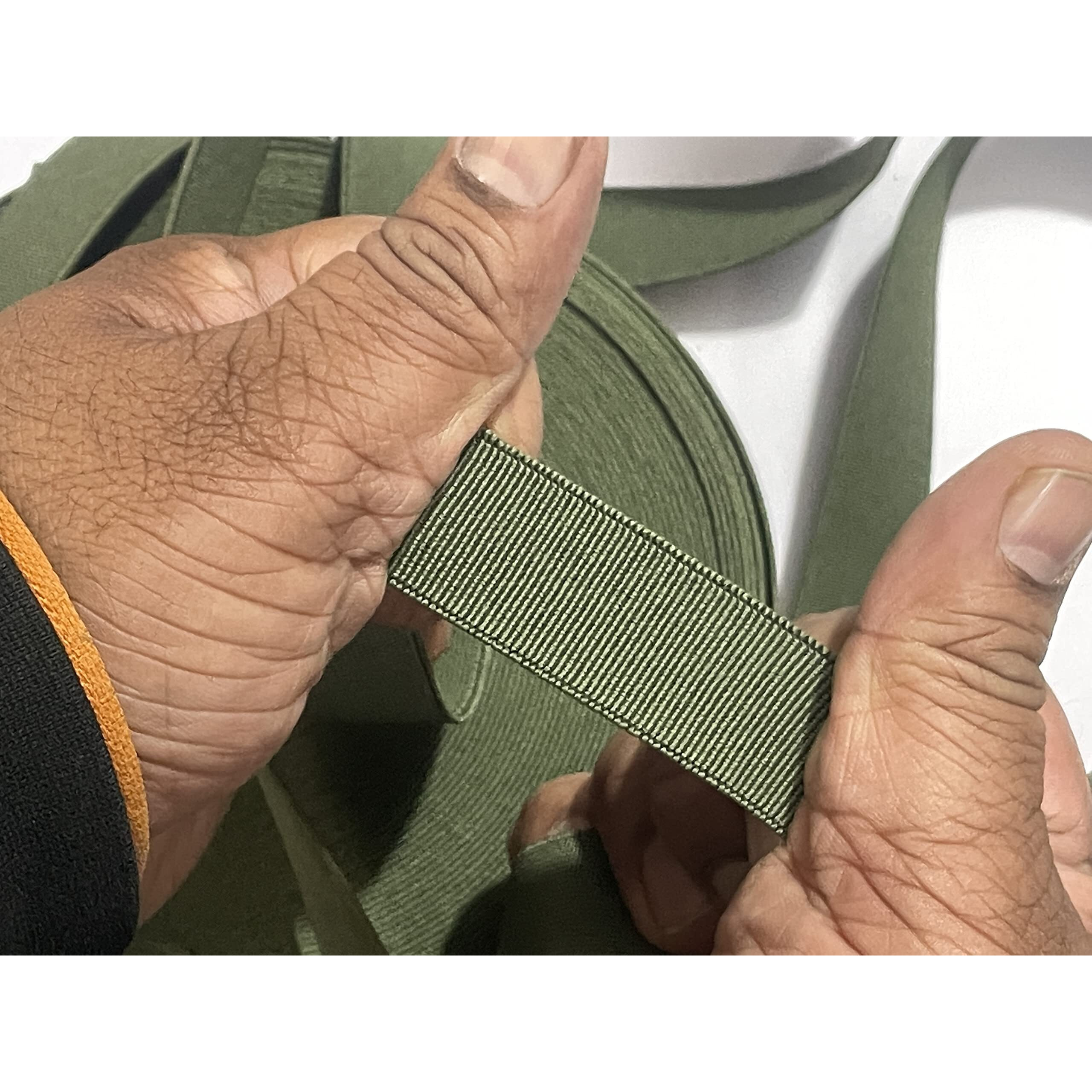 Omx, 1 Inch (25Mm) Wide Elastic Wooven Band, 25 Mtr, For Knitted Elastic For Sewing,Stitching,Tailoring, Elastic Pants And Other Diy Items (Mehndi Colour, Olive Green)