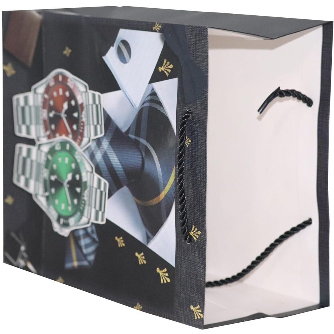 Teesta 3D Accessories Watch Gift Wrapping Tote Bags Luxurious Look Premium Bag Multi Design For Deluxe Rich Taste On Birthday Parties/Baby Shower/Schools Gifts (Black Small -Set Of 4)