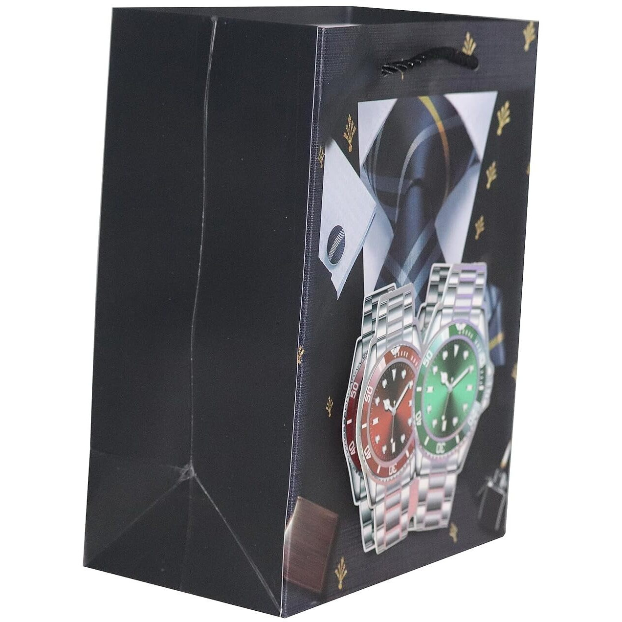 Teesta 3D Accessories Watch Gift Wrapping Tote Bags Luxurious Look Premium Bag Multi Design For Deluxe Rich Taste On Birthday Parties/Baby Shower/Schools Gifts (Black Small -Set Of 4)