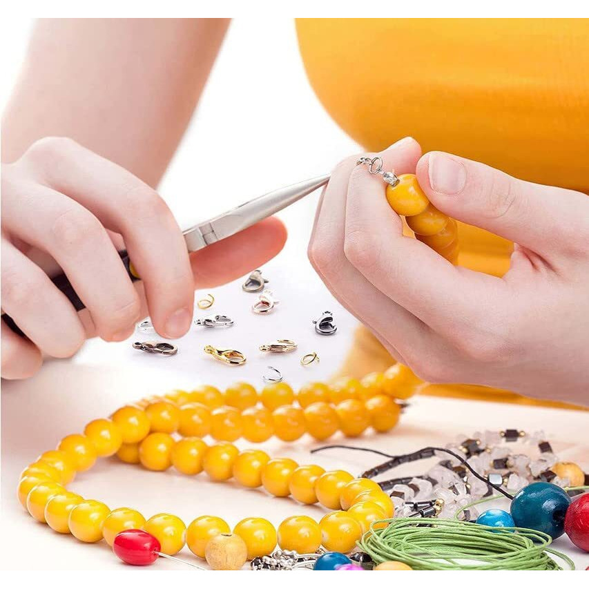 Diy Crafts 900 Grm, Mixed Colour, Lobster Clasps And Rest Open Jump Rings Set Lobster Claw Clasps For Jewelry Making And Bracelets (50X (900 Grm, Mixed Colour)