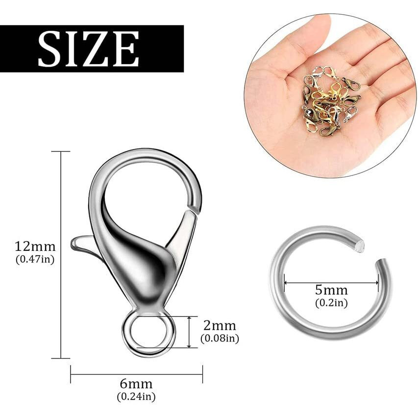 Diy Crafts 900 Grm, Mixed Colour, Lobster Clasps And Rest Open Jump Rings Set Lobster Claw Clasps For Jewelry Making And Bracelets (50X (900 Grm, Mixed Colour)