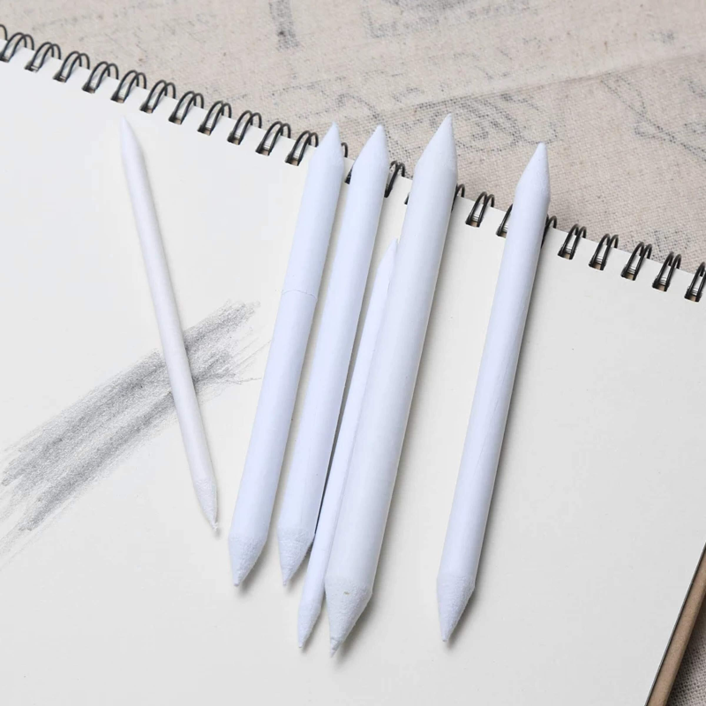 Akshar Art N Craft Paper Sketch Art Tortillon White Drawing Pen Blending Smudging Stump Stick Practical Painting Tool For Sketch Artist And Students - Set Of 6