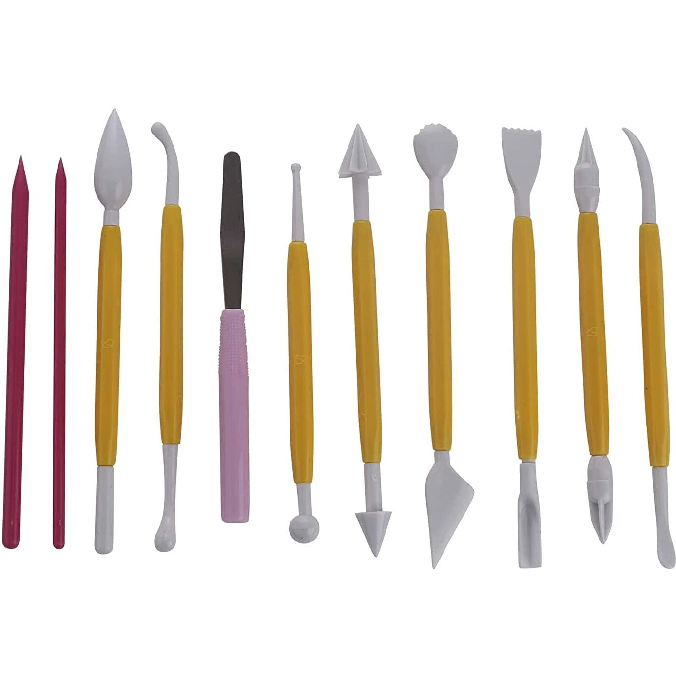 Kabeer Art Plastic Clay Modelling Tools Set Of 11 Pc Yellow
