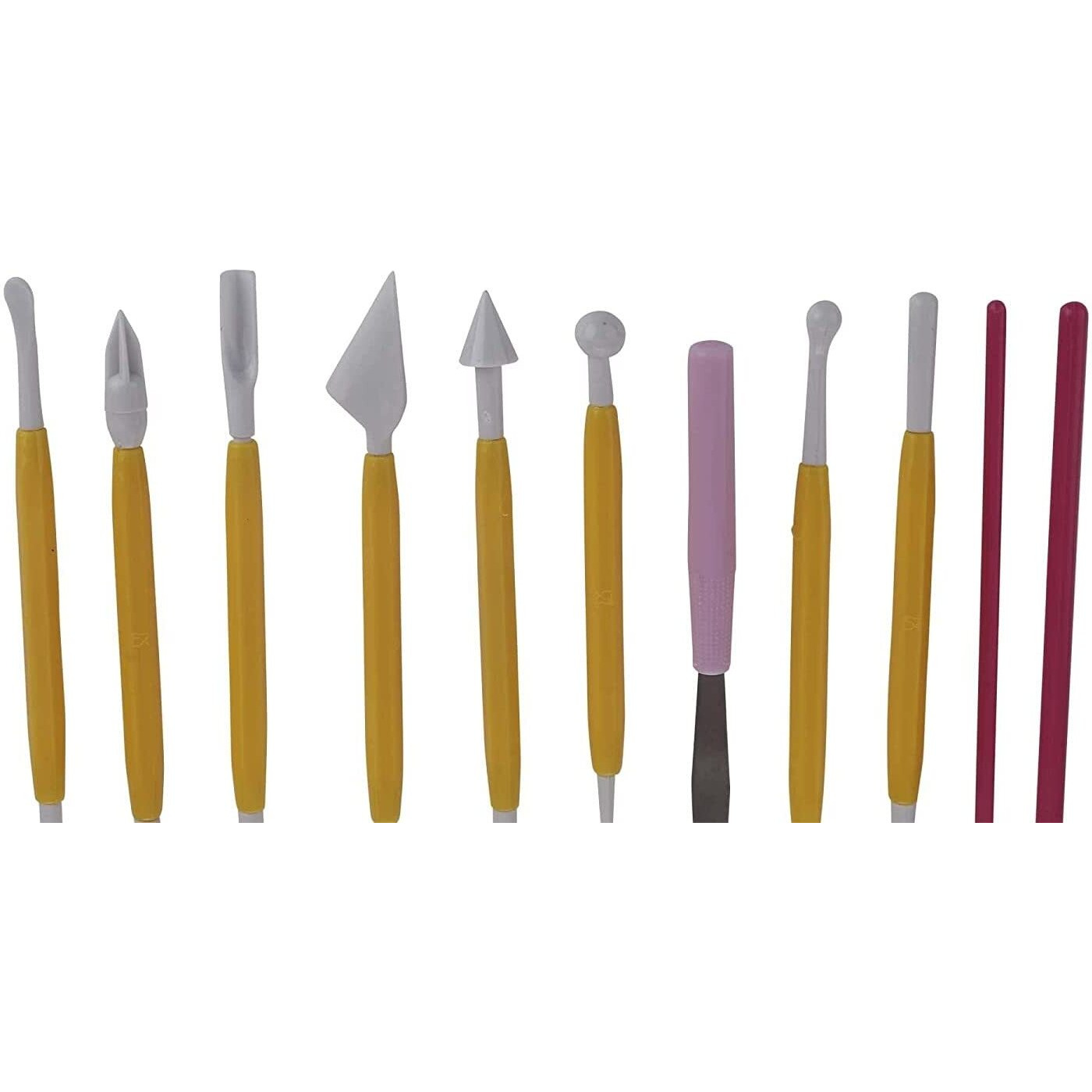 Kabeer Art Plastic Clay Modelling Tools Set Of 11 Pc Yellow