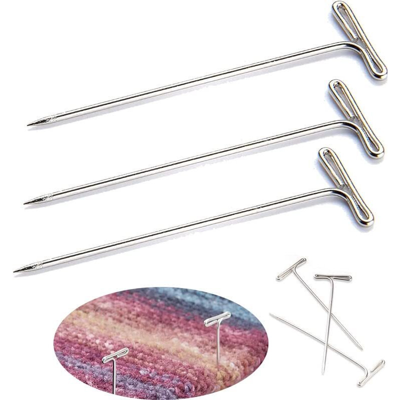 Diy Crafts 750 Pcs, Nickel Silver, As Image Strong Stainless Steel T-Pins For Blocking, Knitting & Sewing | Choice Units, 1.5 Inch - Pin Needles | Comes With Hinged Reusabl(750 Pcs, Nickel Silver)