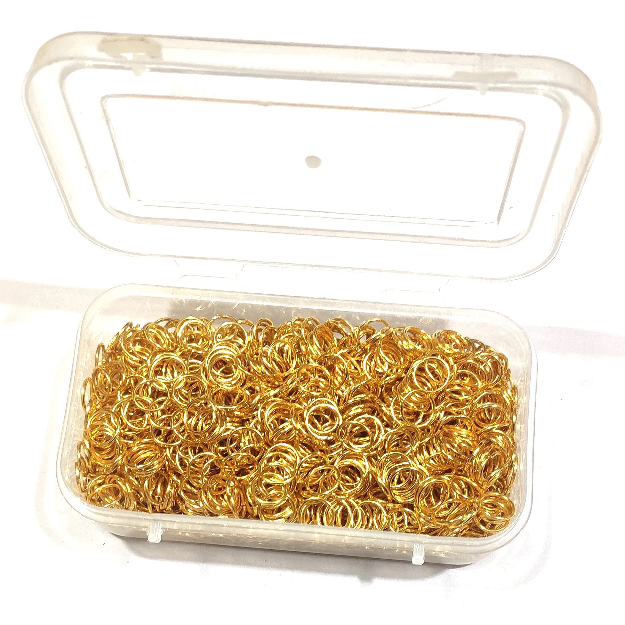 Omx 100 Gm, Approx 1900 Pc Gold Color Round Unsoldered Open Jump Ring Jupmrings Kari/Kadi Jewellery Making Material Fitting Kit Art And Craft Kit (6Mm)
