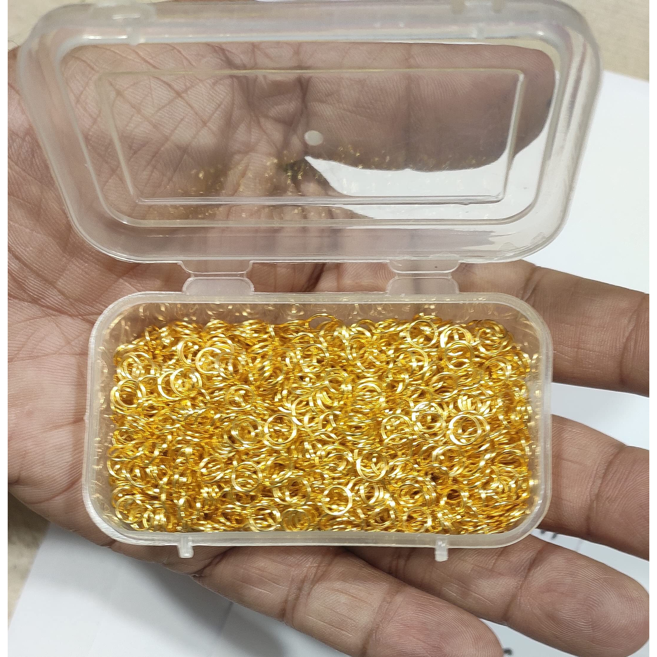 Omx 100 Gm, Approx 1900 Pc Gold Color Round Unsoldered Open Jump Ring Jupmrings Kari/Kadi Jewellery Making Material Fitting Kit Art And Craft Kit (6Mm)