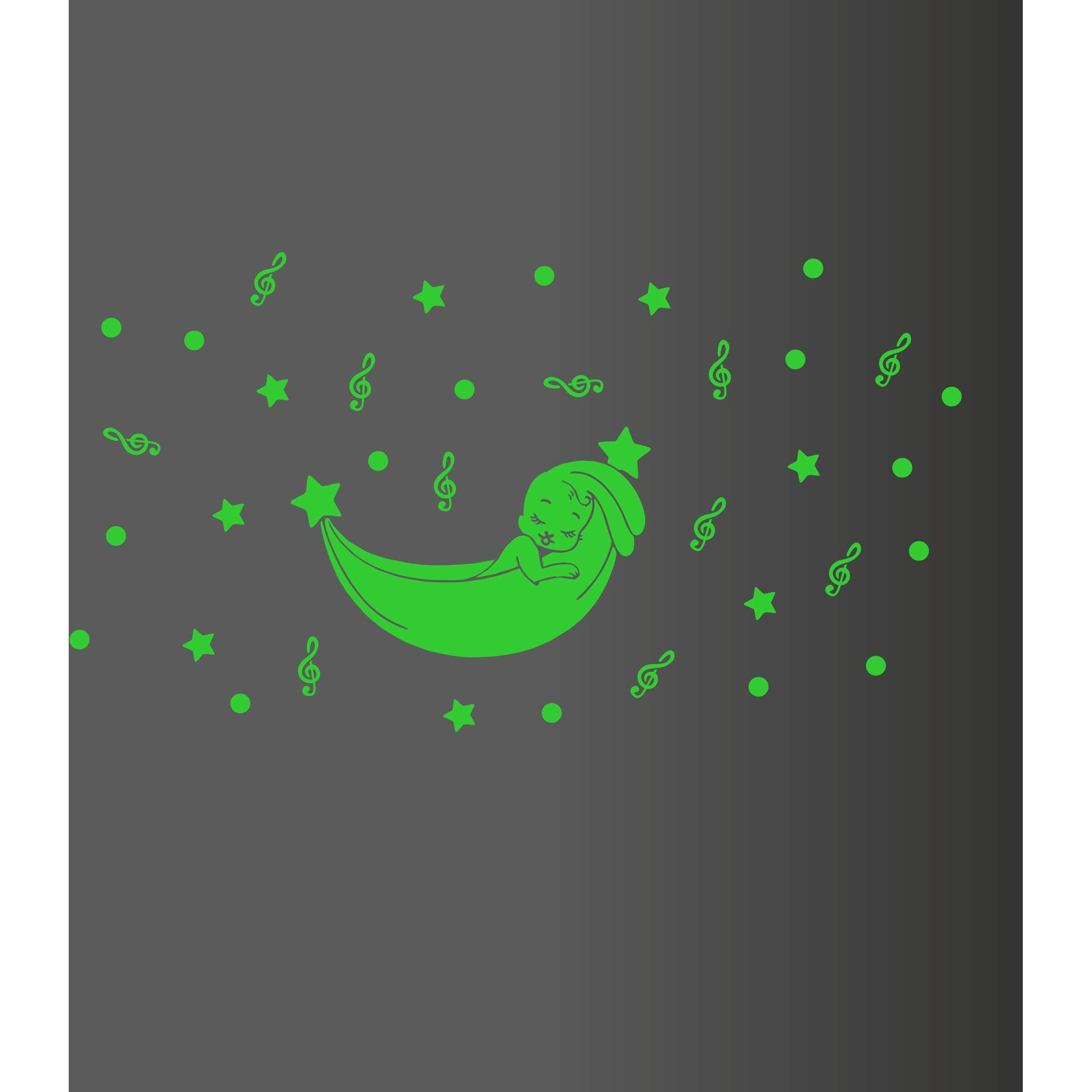 Dreamkraft Glow In The Dark Kids Room Decor Radium Sticker (Green, 25X25 Cm)