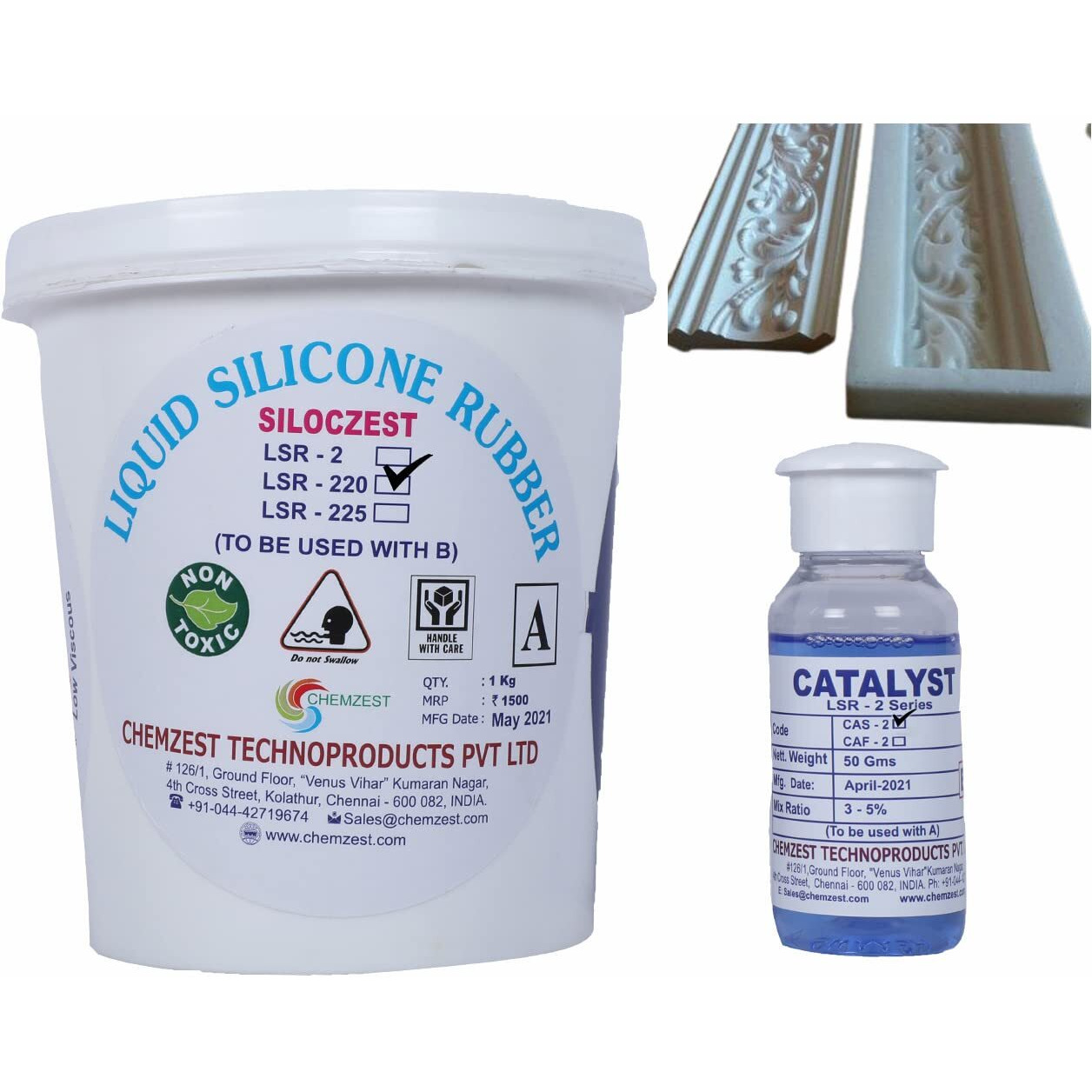 Siloczest Liquid Silicone Rubber-Lsr 220 (Slow) Molding Grade (1), White