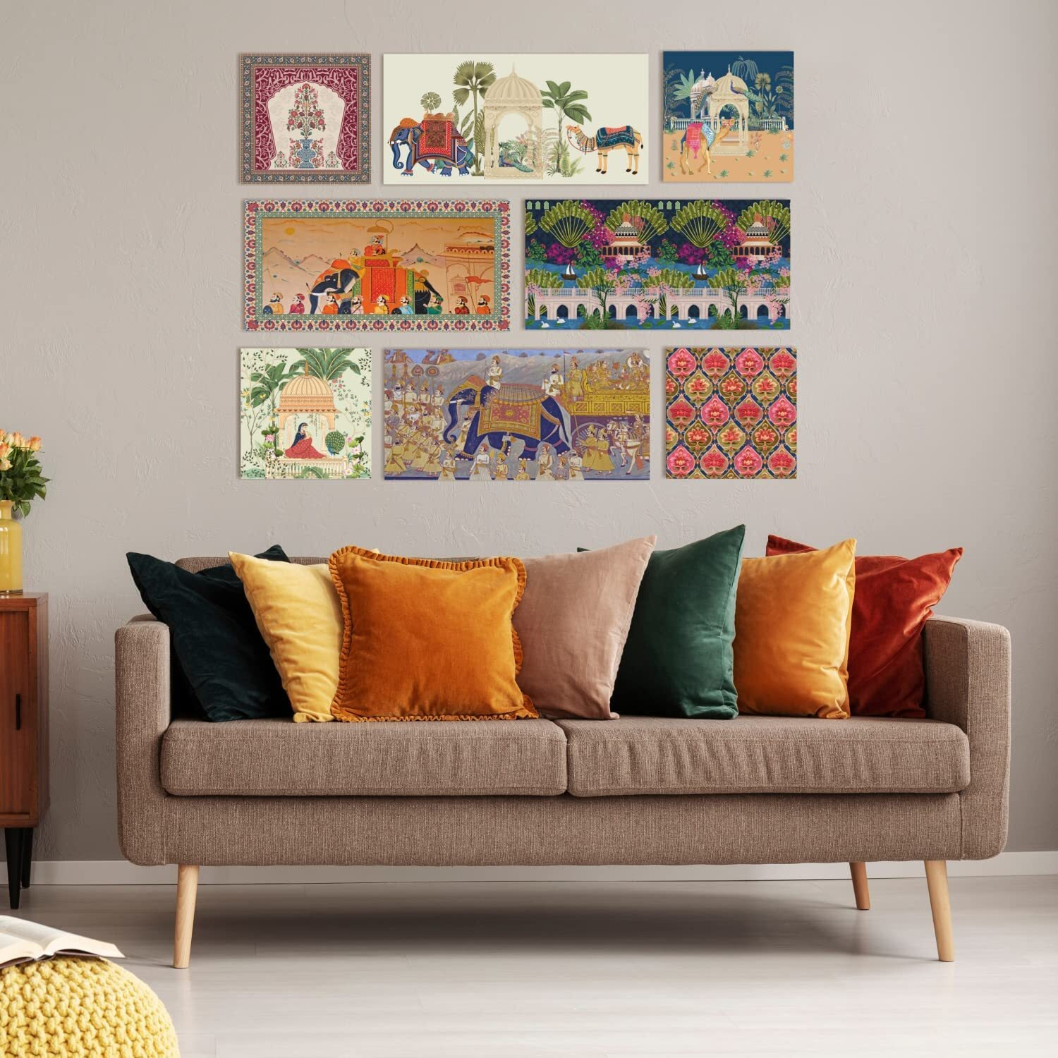 Printelligent Ethnic Indian Wall Painting On Canvas For Living Room Wall Decoration Framed Art For Bedroom Hotel Office Restaurant.. (Art Deco5)