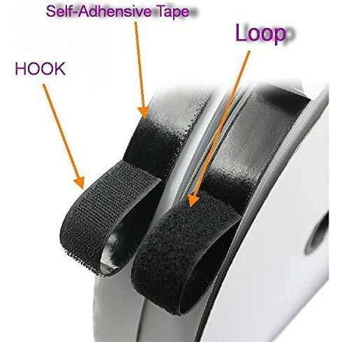 Diy Crafts Pack Of 2 Pcs, Hook And Loop, 1" Width Self Adhesive Hook And Loop Sticky Back (Pack Of 2 Pcs, Hook And Loop)