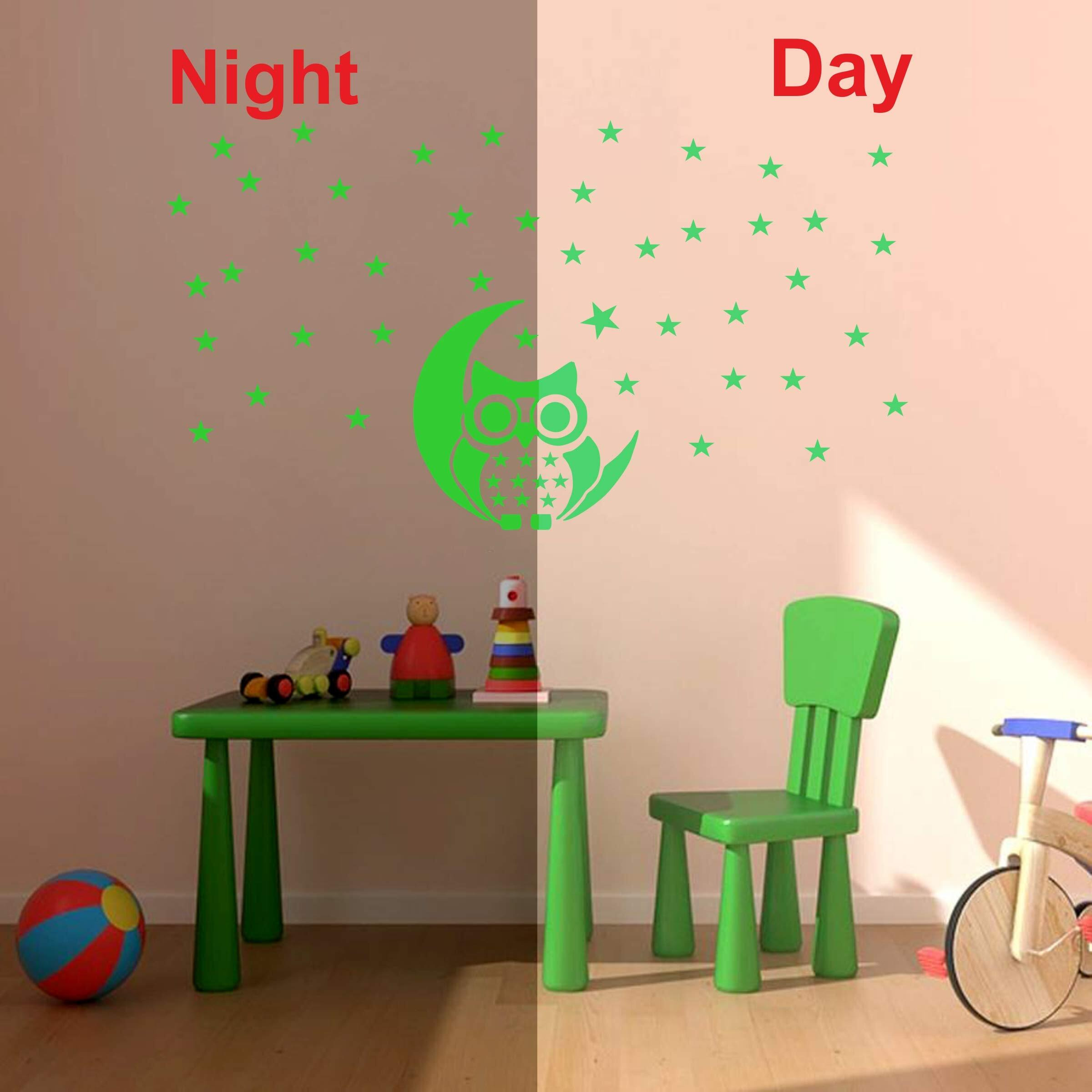 Dreamkraft Glow In The Dark Kids Room Decor Radium Sticker (Green, 64X35 Cm)