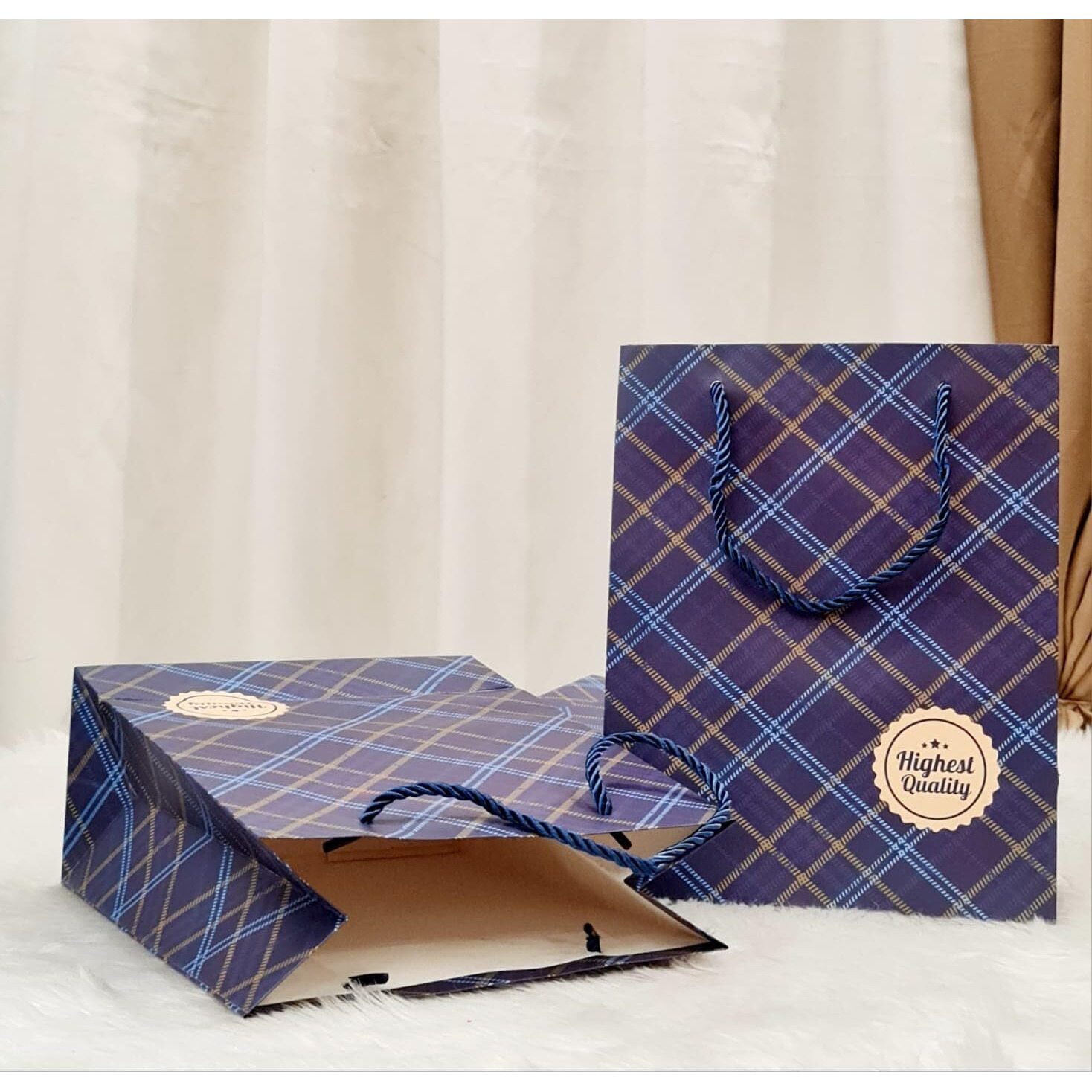 Satyam Kraft 6 Pcs Paper Bag Goodie Bags With Handle Cm Gift Paper Bag, Carry Bags, Gift Bag, Gift For Birthday, Christmas Gift, Marriage, Xmas, Festivals,Season's Greetings And Events (Small) (Blue)