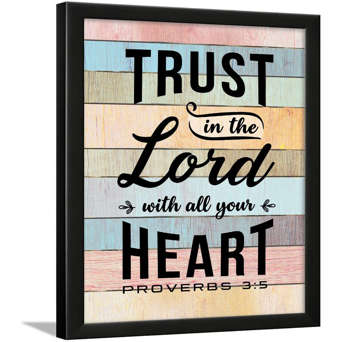 Chaka Chaundh - Jesus Quotes Wall Frames - Christmas Quotes Wall Frames - Christian Wall Frames - Bible Verses Wall Decor - (14 X 11 Inches) (Trust In The Lord - Multicolor)