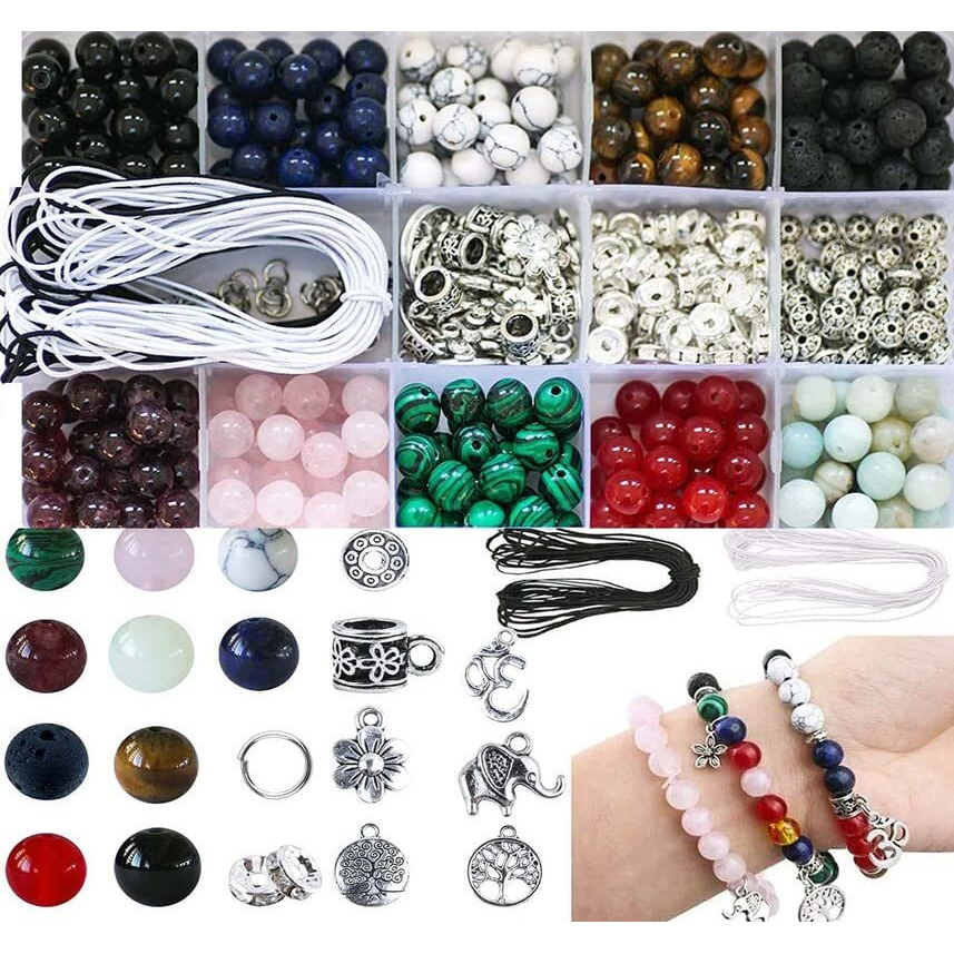 Diy Crafts 400 Pcs Kit, Mix Kit, Crystal Beads For Jewelry Making, Natural Stone Beads For Bracelets, Gemstone Beading & Jewelry N (400 Pcs Kit, Mix Kit)