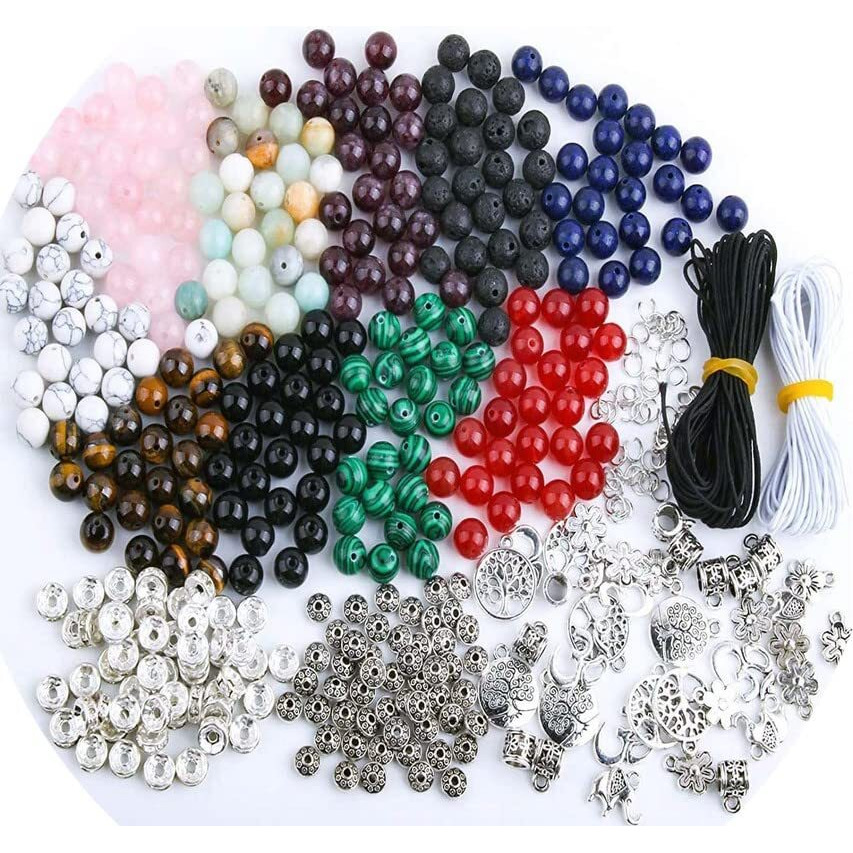 Diy Crafts 400 Pcs Kit, Mix Kit, Crystal Beads For Jewelry Making, Natural Stone Beads For Bracelets, Gemstone Beading & Jewelry N (400 Pcs Kit, Mix Kit)