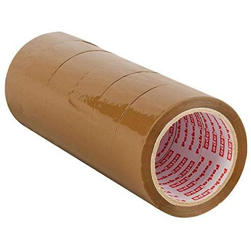 Eclet Adhesive Carton Packing High Strength Tape (Brown, 2Inch/48Mm X 65M) - Pack Of 6