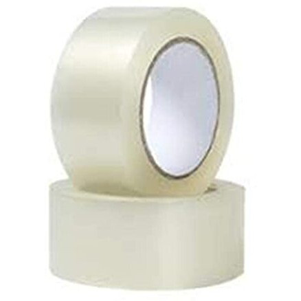 Eclet Adhesive Carton Packing High Strength Tape (White, 2Inch/48Mm X 65M) - Pack Of 2