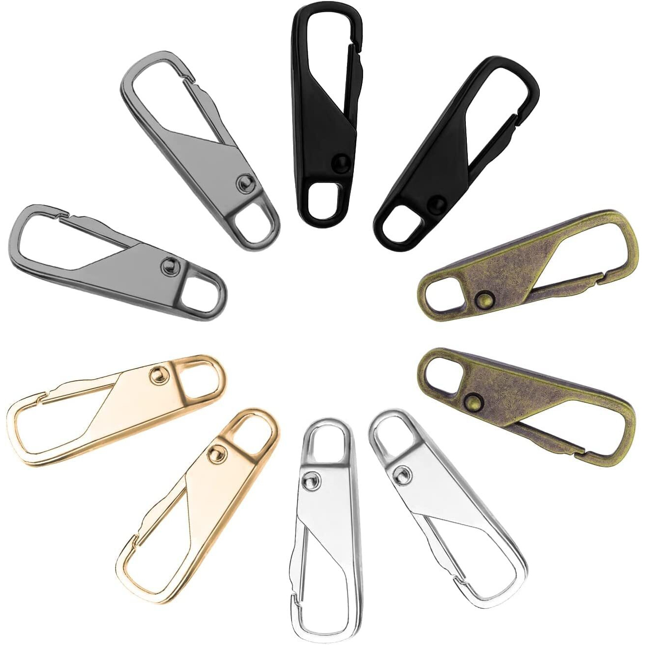 Zipper Pull Replacement Zipper Repair Kit Zipper Pull Multicoloure (Multicolor, Pack Of 10)