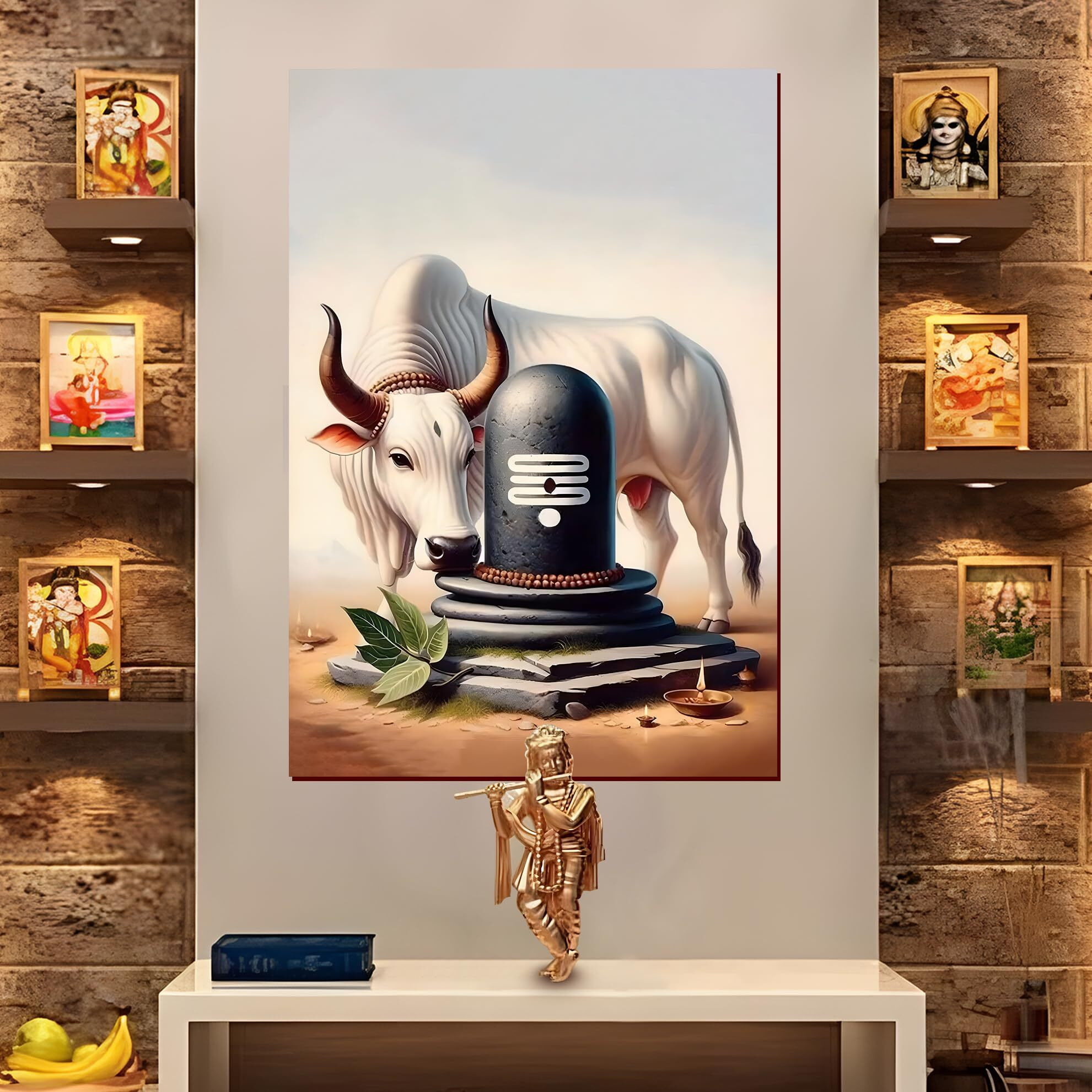 Lord Shiva Lingam Poster | Nandi Sticker For Wall | Lord Shiva Lingam Sticker | Nandi Ji Poster For Pregnant Women | Shiva Linga Poster Huge For Pooja Room Decoration