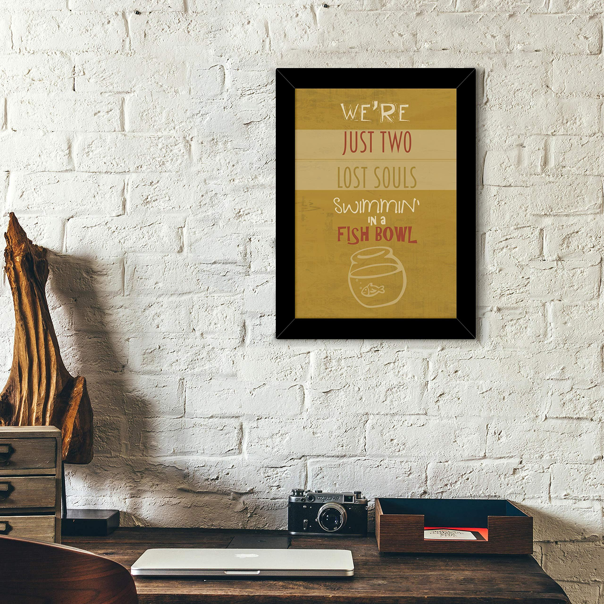 Tied Ribbons Beechwood Pink Floyd Fan Art Wall Hanging Framed Poster For Restaurants Cafes Hotels Home Decoration (Multicolour, 10.2 X 13.6 Inch)