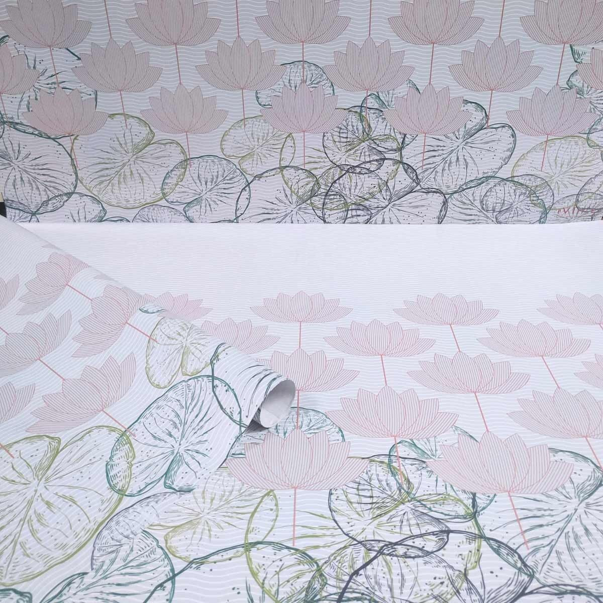 Evince Classic Lotus Pond Gift Wrapping Paper |For Him Her Adult Office Gifting Social Gifts Diwali Xmas And More (Pack Of 25)(70 X 50 Cms Big Sheet)