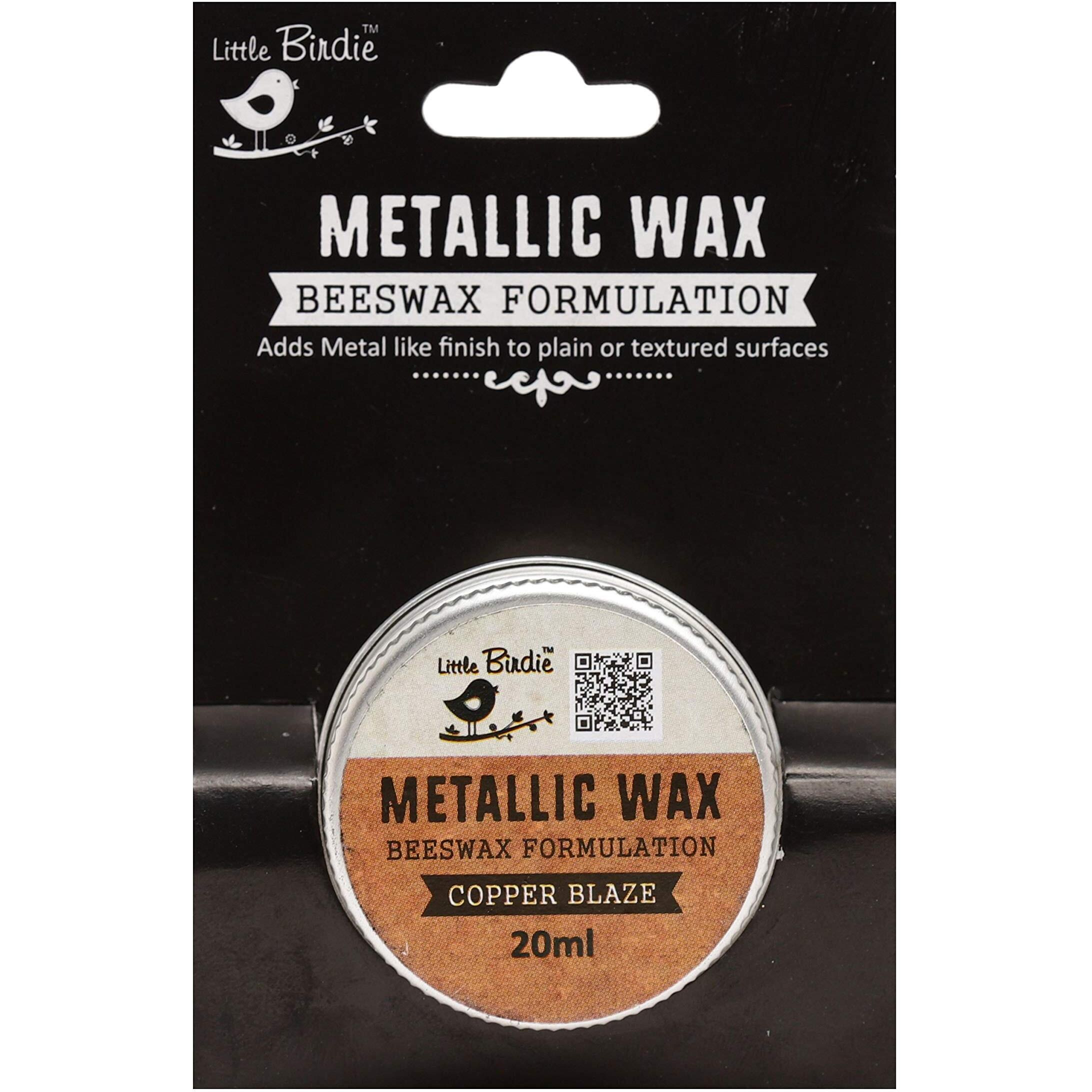 Little Birdie Metallic Wax - Copper Blaze (20Ml) | Metallic Finish For Textured Surfaces & Craft Projects