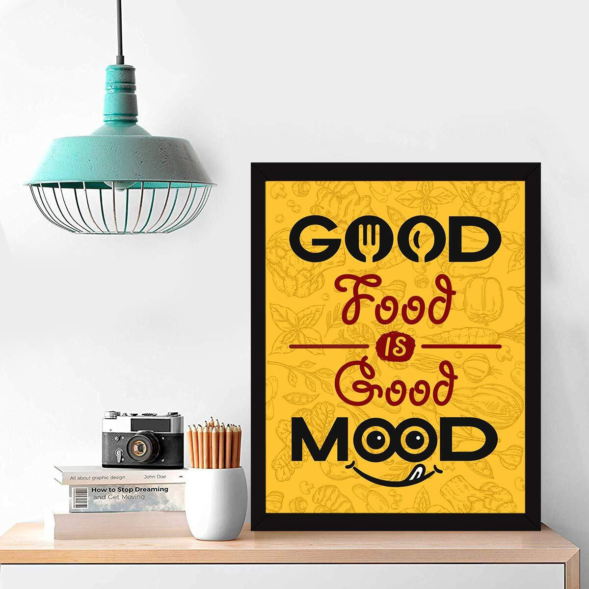 Chaka Chaundh - Kitchen Posters For Wall - Kitchen Posters Framed - Kitchen Quotes Wall Frames - Posters For Kitchen Quotes Decor  Kitchens Quotes Wall Hanging (Food - Yellow - 1)