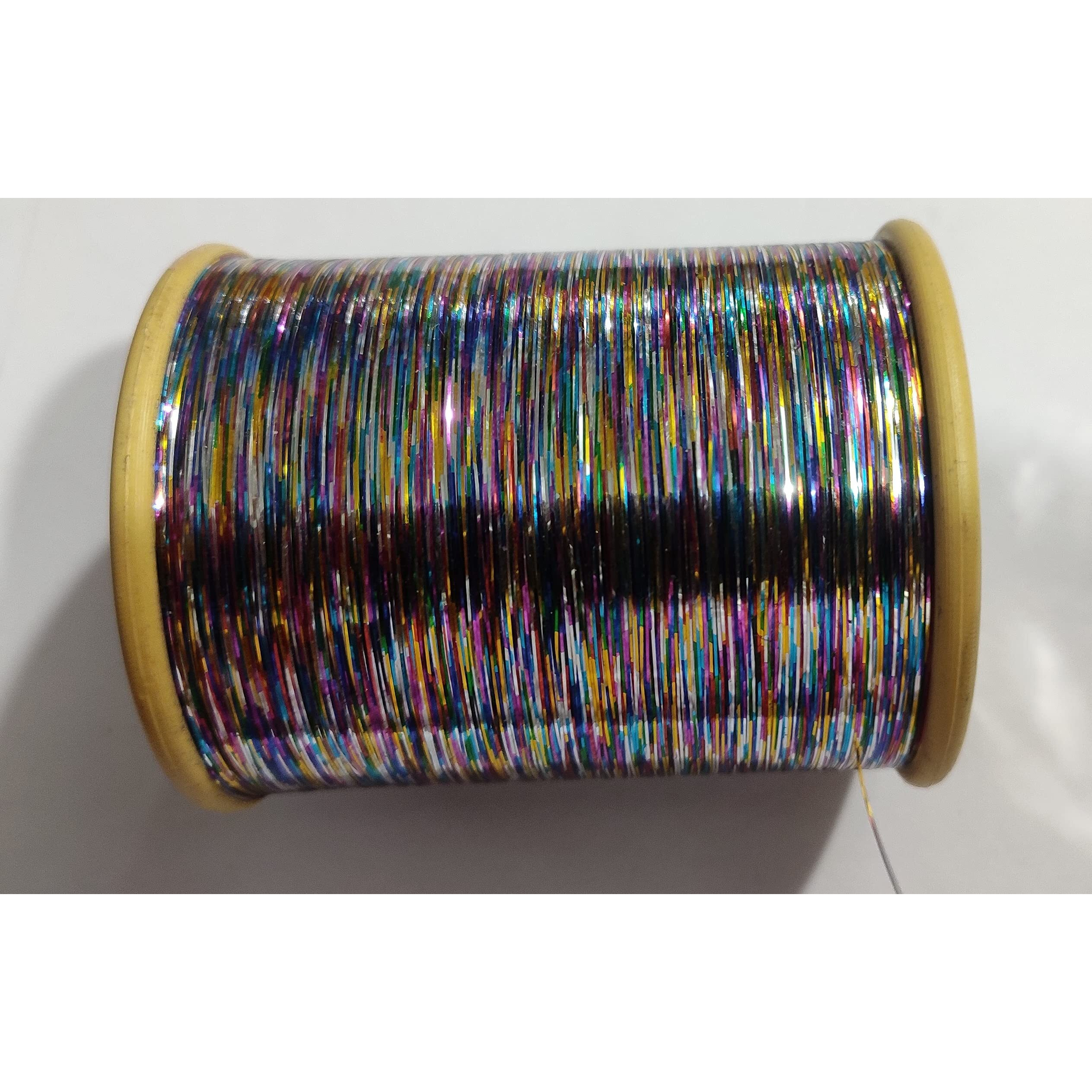 Omx 0.25 Mm, 10000 Mtrs Each Roll, Metallic Strip Mukaish Metal Thread For Embroidery Work, Beading, Jewellery Making. (Multi Rainbow)